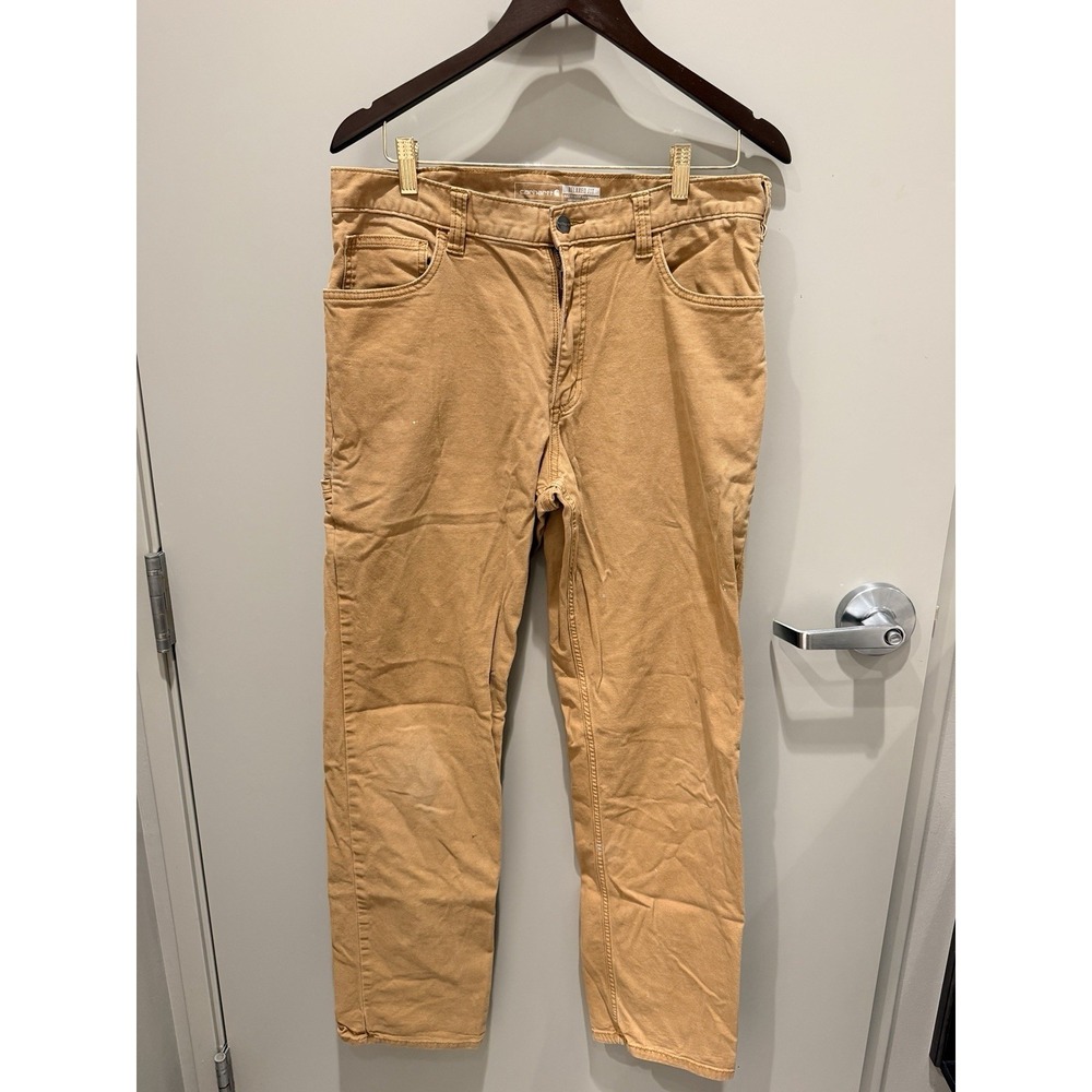 Carhartt Pants Mens 34x34 Rugged Flex Relaxed Fit Canvas Work 5-Pocket BN2517-M